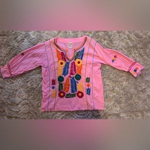 Sister Mary Pastel Pink Embroidery Top